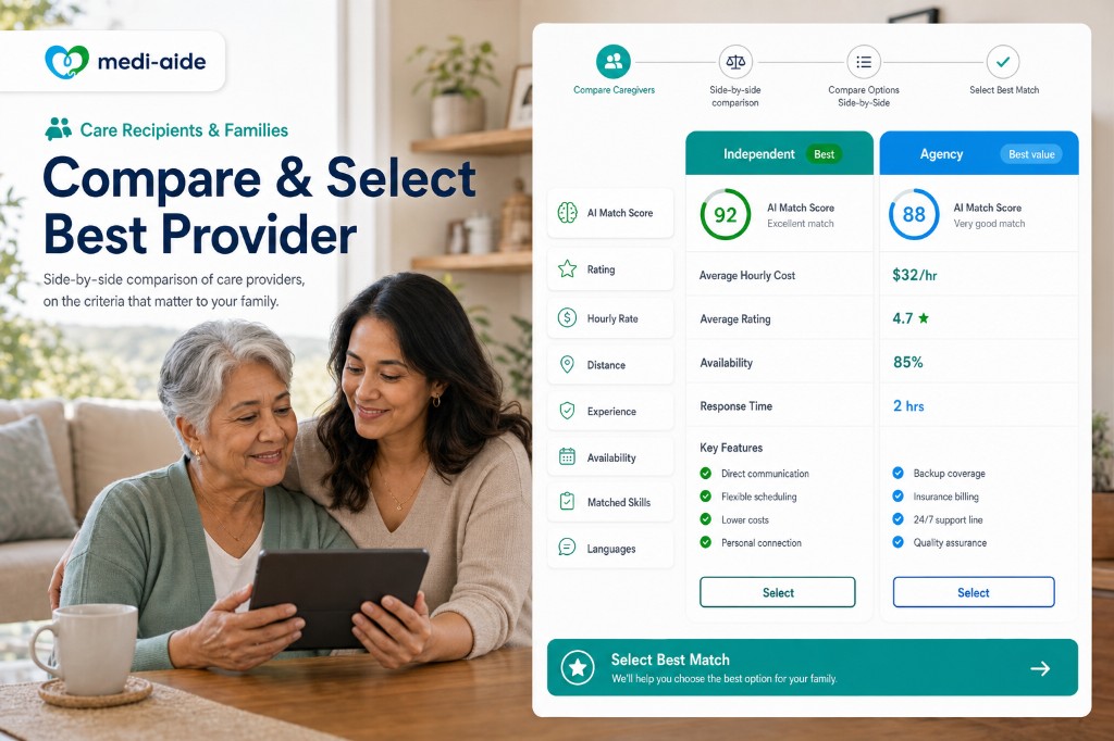 Preview of Medi-Aide provider comparison and selection for families
